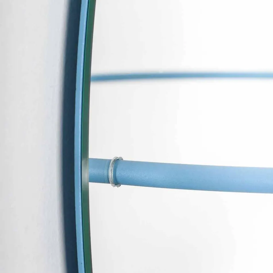 Espejo de pared con perchero de acero moderno Made in Italy - Chioccia Viadurini