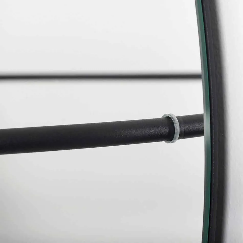 Espejo de pared con perchero de acero moderno Made in Italy - Chioccia Viadurini