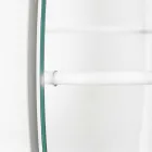 Espejo de pared con perchero de acero moderno Made in Italy - Chioccia Viadurini