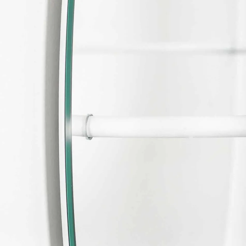 Espejo de pared con perchero de acero moderno Made in Italy - Chioccia Viadurini