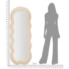 Espejo de pared con marco de MDF revestido de terciopelo - Blanco Viadurini