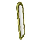 Espejo de pared con marco de MDF revestido de terciopelo - Blanco Viadurini