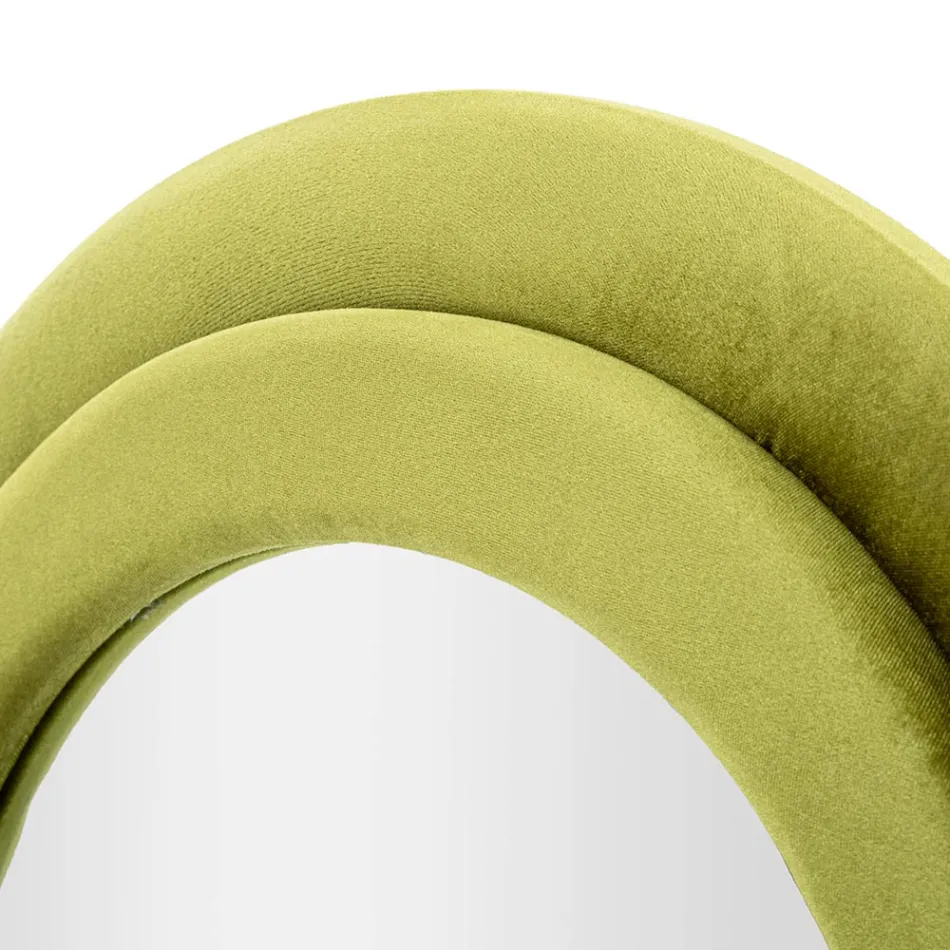 Espejo de pared con marco de MDF revestido de terciopelo - Blanco Viadurini