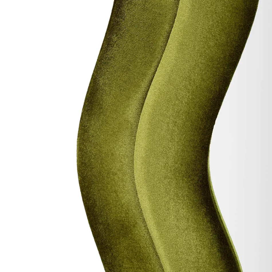 Espejo de pared con marco de MDF revestido de terciopelo - Blanco Viadurini