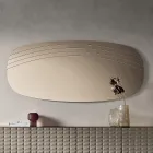 Espejo de pared Arabella con grabados, fabricado en Italia. Viadurini