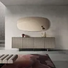 Espejo de pared Arabella con grabados, fabricado en Italia. Viadurini