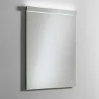 Espejo de pared con luz integrada en acero inoxidable Made in Italy - Tuccio Viadurini
