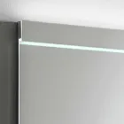 Espejo de pared con luz integrada en acero inoxidable Made in Italy - Tuccio Viadurini