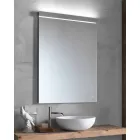 Espejo de pared con luz integrada en acero inoxidable Made in Italy - Tuccio Viadurini