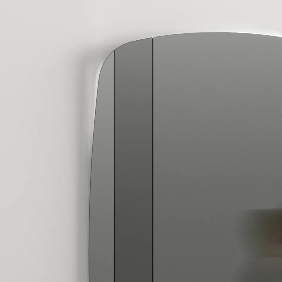 Espejo de pared con estructura en madera pintada de negro Made in Italy - Arya Viadurini