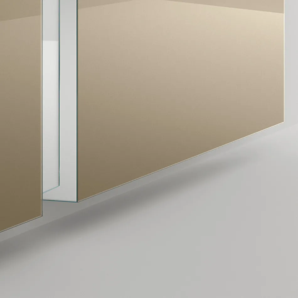 Espejo de pared con corte lateral en forma de V Made in Italy - Spirit Viadurini