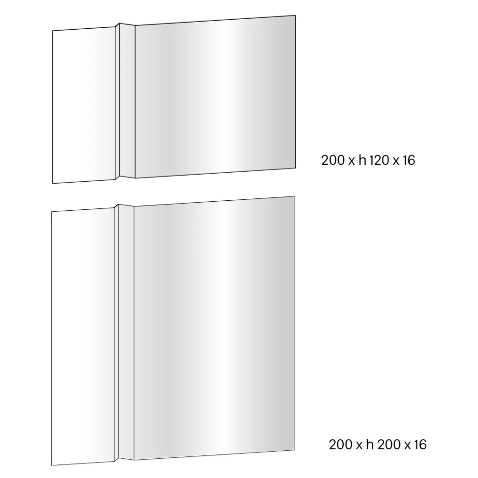 Espejo de pared con corte lateral en forma de V Made in Italy - Spirit Viadurini