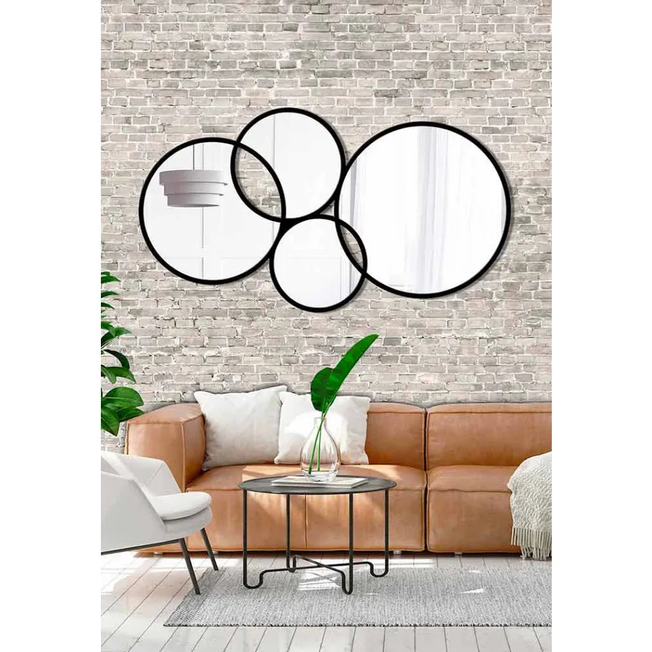 Diseño moderno en forma de anillo Espejo Acabado coloreado - Síntesis Viadurini