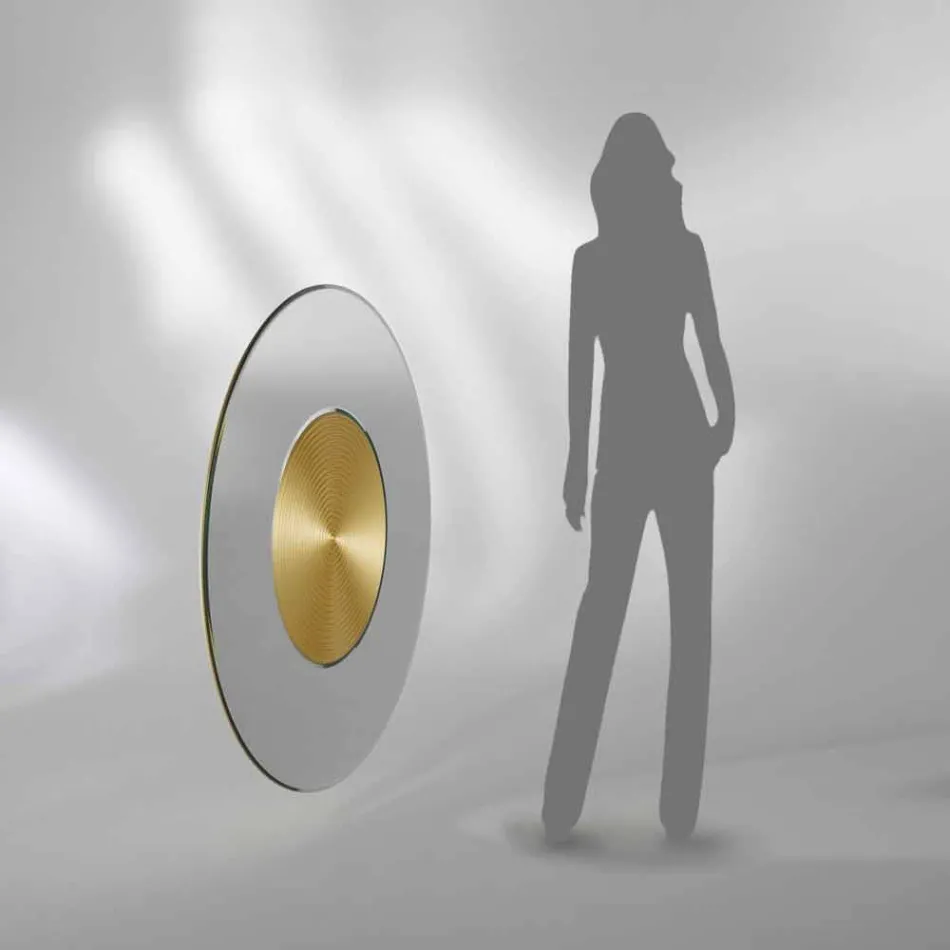 espejo de pared de diseño con soporte de MDF Malva Viadurini