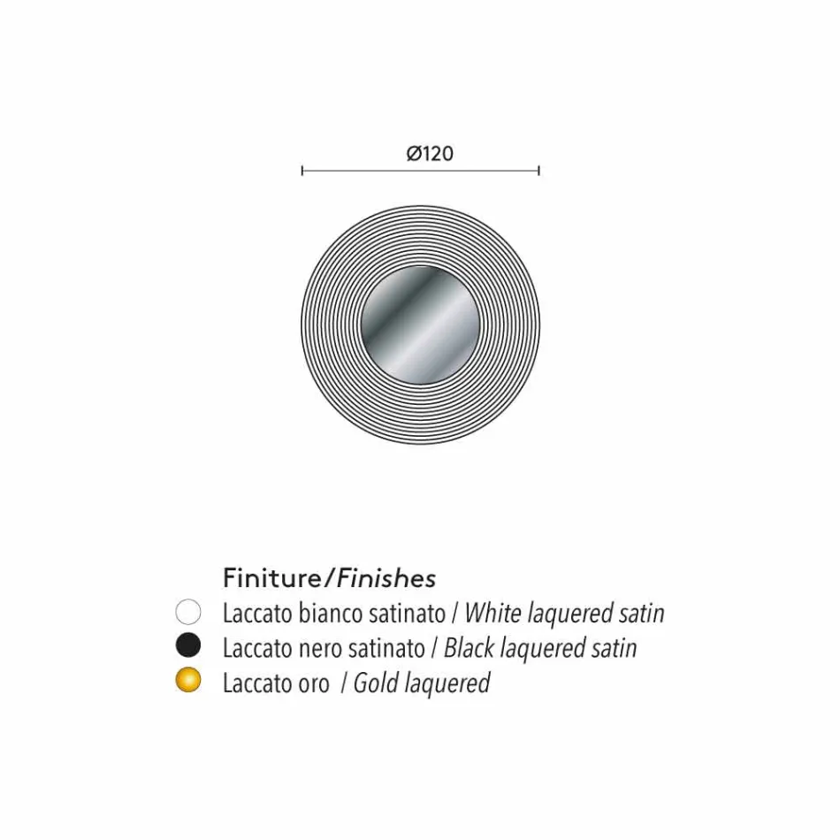 espejo de pared de diseño con soporte de MDF Malva Viadurini