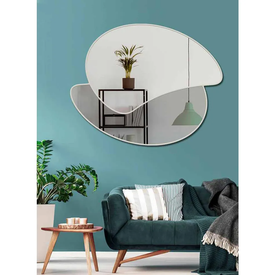 Espejo de pared de diseño grande con acabado de color moderno - Mantra Viadurini