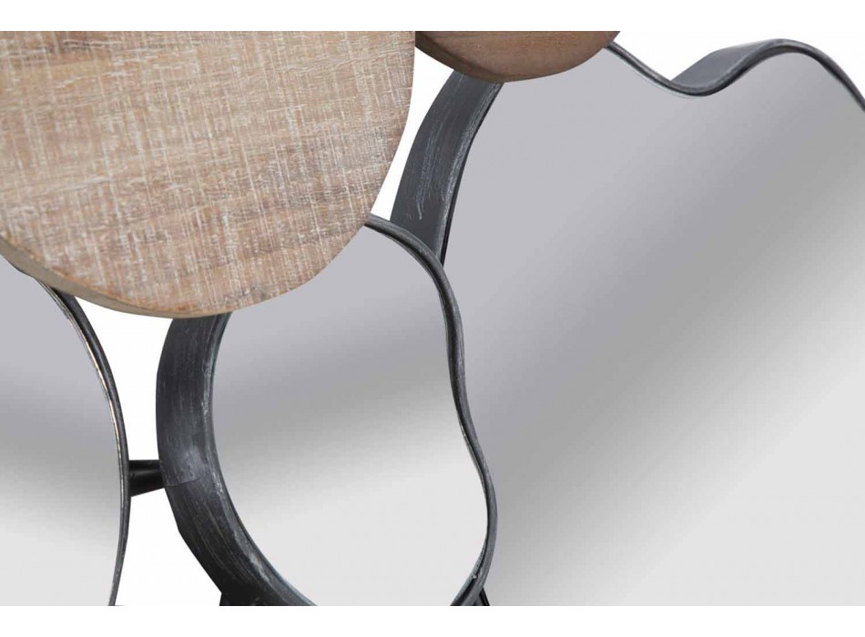 Espejo de pared de diseño moderno en madera y hierro - Ortensio Viadurini