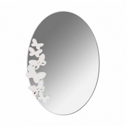 Espejo de pared de hierro oval de diseño moderno hecho en Italia - mantequilla Viadurini