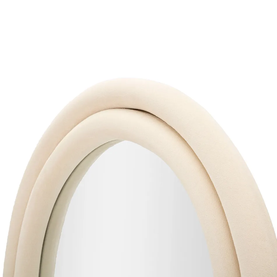 Espejo de pared de MDF revestido de terciopelo con tapa arqueada - Jessica Viadurini