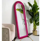 Espejo de pared de MDF revestido de terciopelo con tapa arqueada - Jessica Viadurini