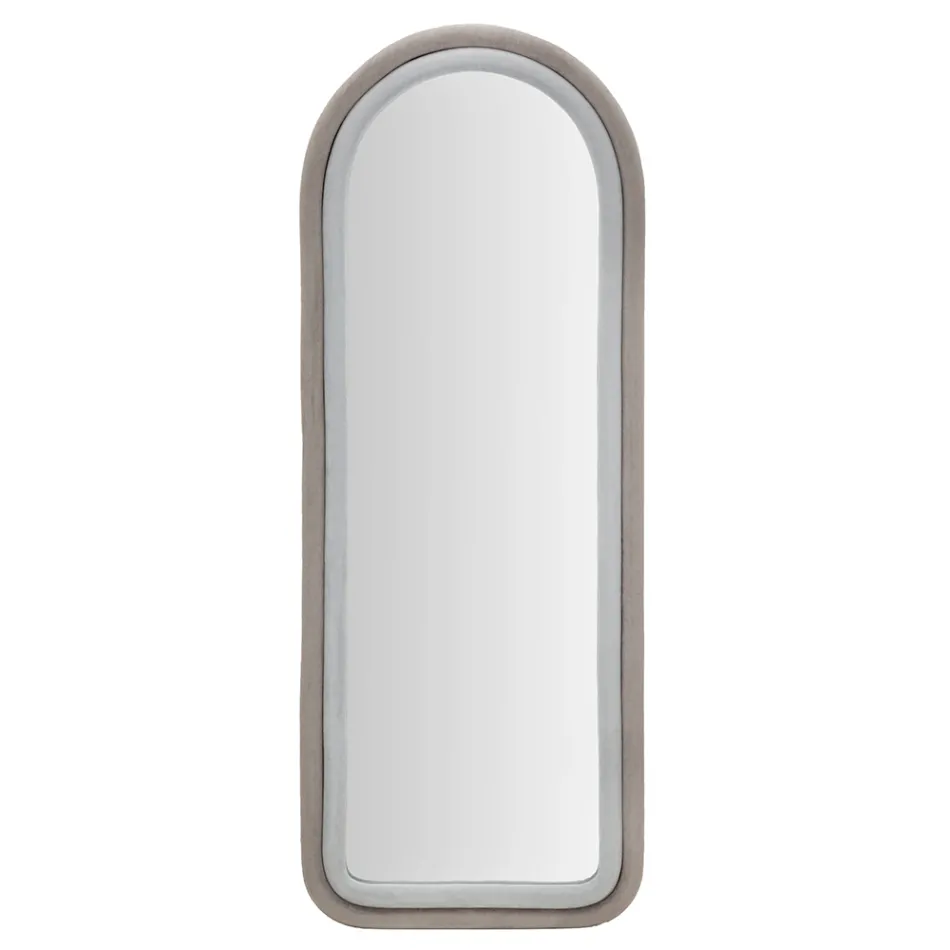 Espejo de pared de MDF revestido de terciopelo con tapa arqueada - Jessica Viadurini