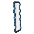 Espejo de pared en MDF revestido en terciopelo con líneas onduladas - Sheldon Viadurini