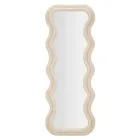 Espejo de pared en MDF revestido en terciopelo con líneas onduladas - Sheldon Viadurini