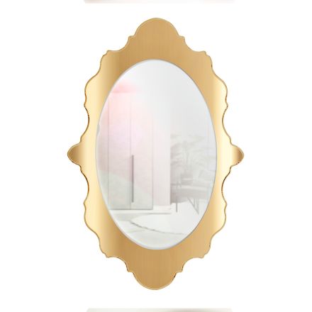 Espejo de pared de plexiglás con marco dorado o plateado, fabricado en Italia - Ariele Viadurini