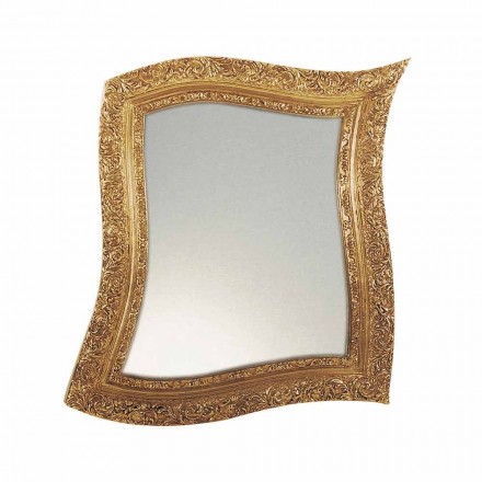 Espejo de pared de estilo barroco en hierro dorado y plateado Hecho en Italia - Rudi Viadurini