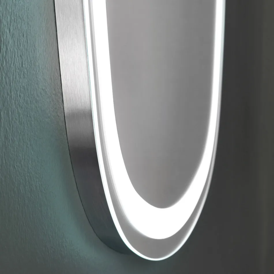 Espejo de pared para baño con LED integrado 4000K Made in Italy - Scrullo Viadurini