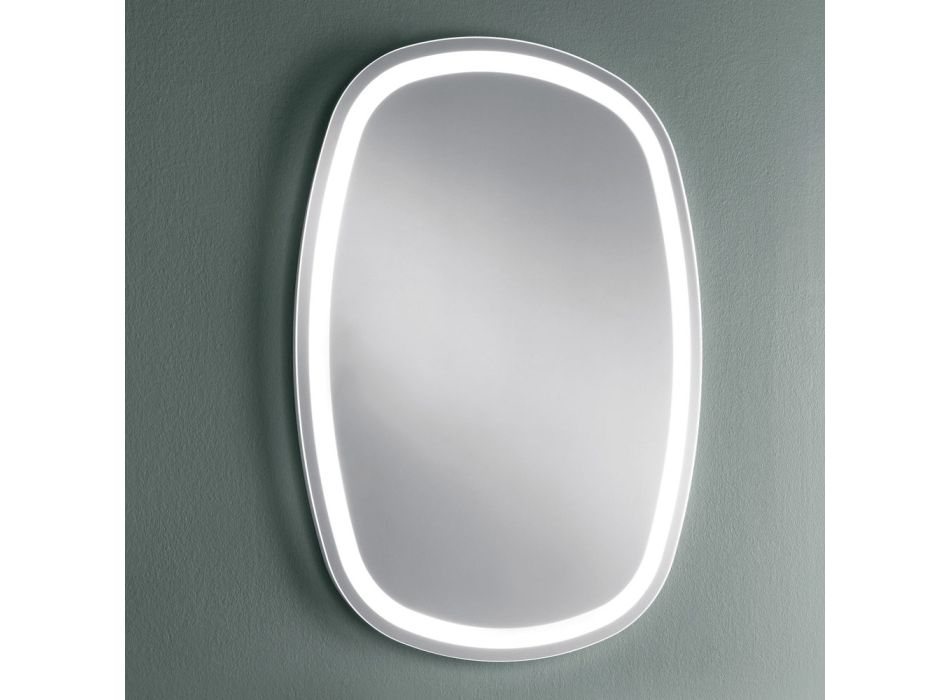 Espejo de pared para baño con LED integrado 4000K Made in Italy - Scrullo Viadurini