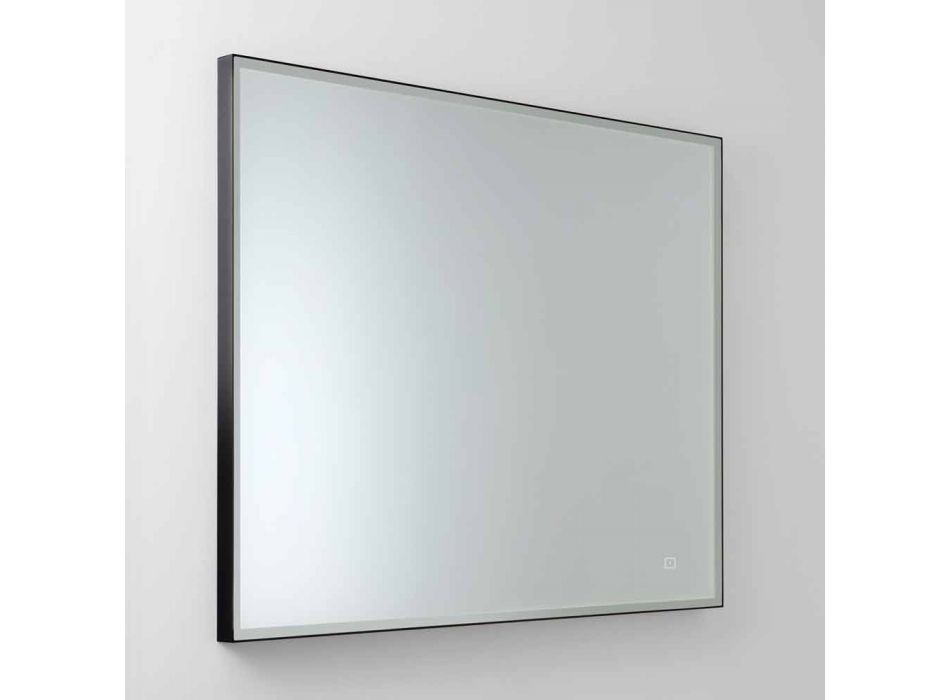Espejo de pared cuadrado con marco de vidrio esmerilado Made in Italy - Mirro Viadurini