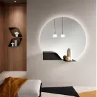 Espejo de pared retroiluminado con LED y marco de ABS, fabricado en Italia - Dafira Viadurini
