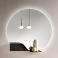 Espejo de pared retroiluminado con LED y marco de ABS, fabricado en Italia - Dafira