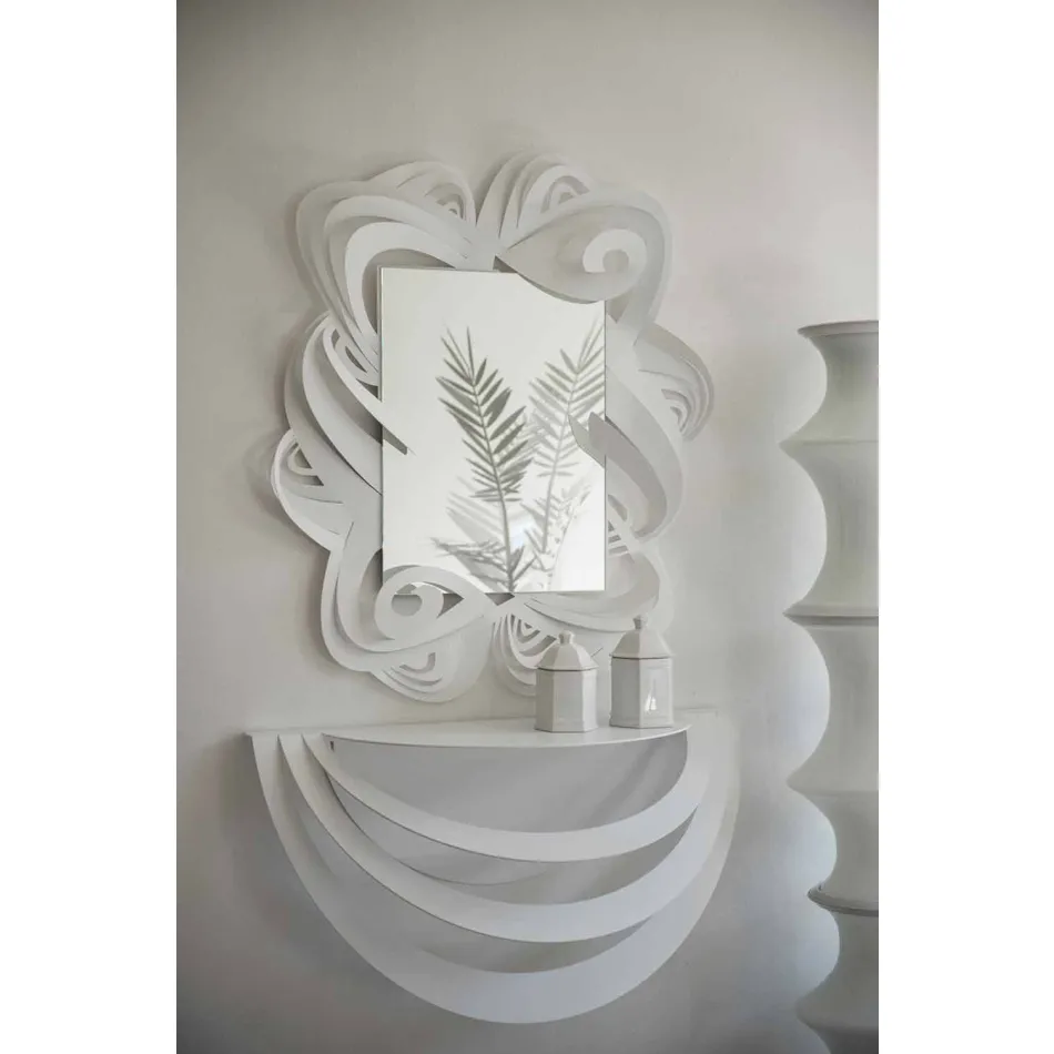 Espejo de pared rectangular moderno de hierro hecho en Italia - Penny Viadurini