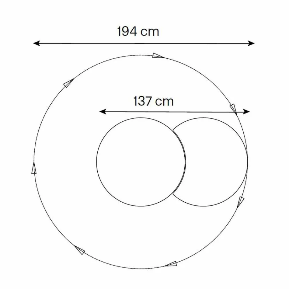 Espejo de pared redondo con satélite que gira 360 ° Hecho en Italia - Shaki Viadurini