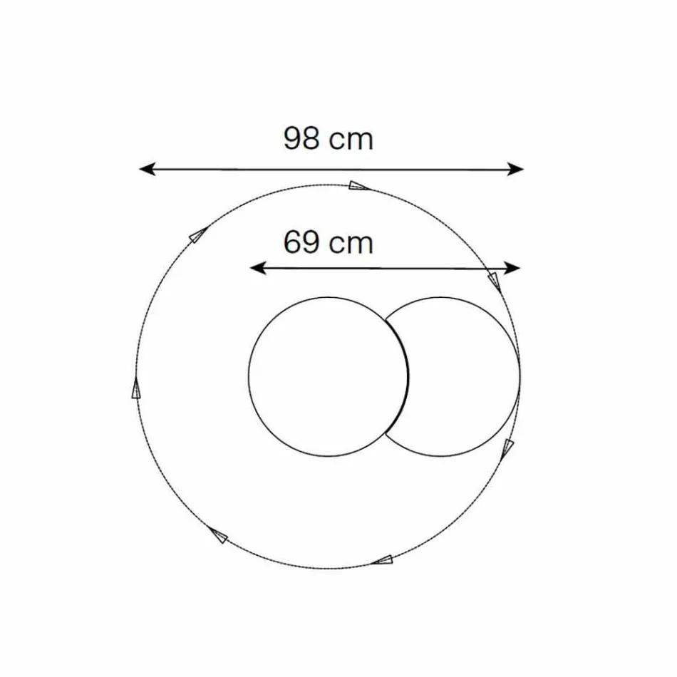 Espejo de pared redondo con satélite que gira 360 ° Hecho en Italia - Shaki Viadurini