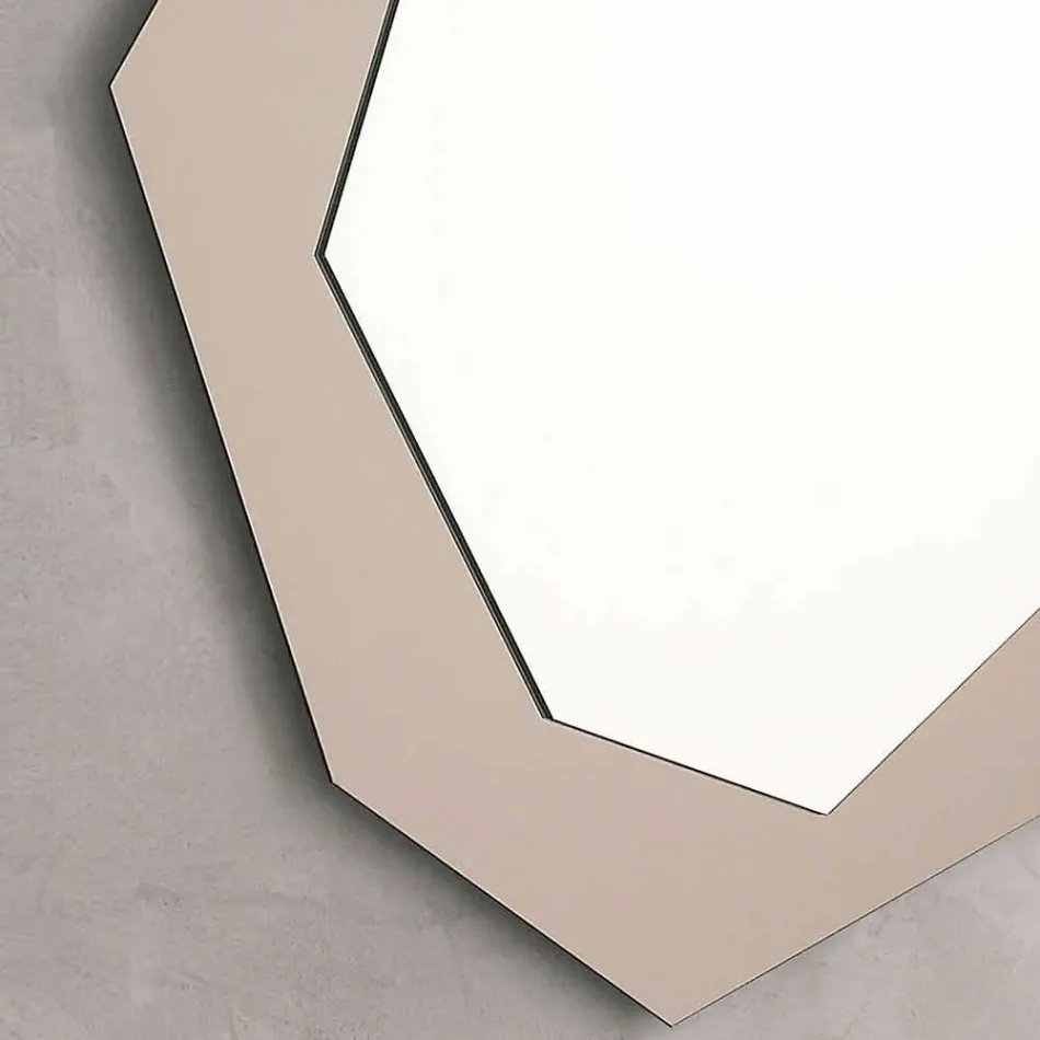 Espejo de pared en forma con marco de vidrio Made in Italy - Cloro Viadurini