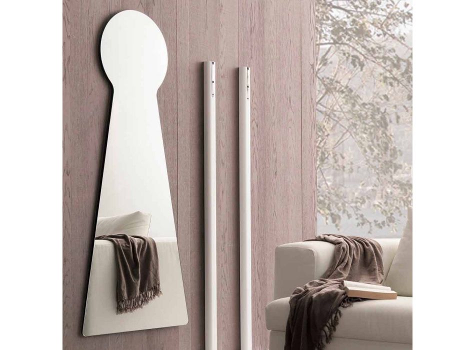Espejo de pared en forma con panel de melamina Made in Italy - Bromo Viadurini