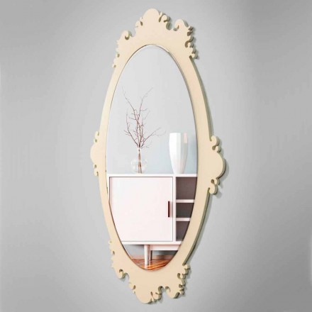 Espejo de pared vintage de madera marrón con marco - Giangio Viadurini