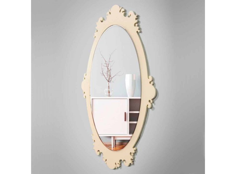 Espejo de pared vintage de madera marrón con marco - Giangio Viadurini