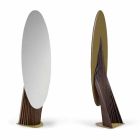 Espejo de suelo de diseño en madera de fresno y metal Made in Italy - Cuspide Viadurini
