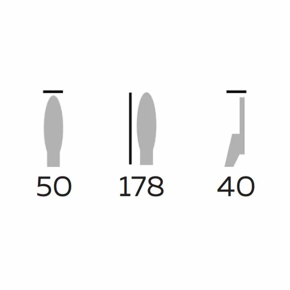 Espejo de suelo de diseño en madera de fresno y metal Made in Italy - Cuspide Viadurini