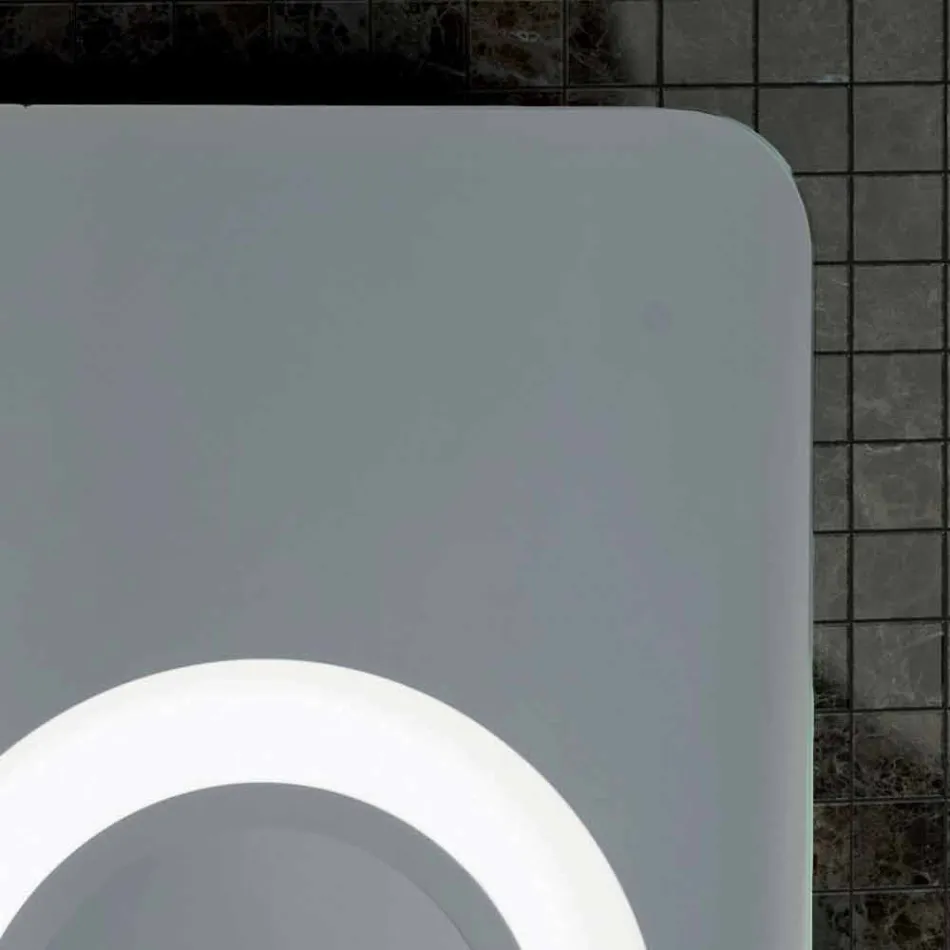 Espejo de aumento de diseño moderno, iluminación LED, Maren Viadurini