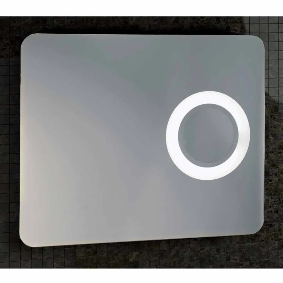 Espejo de aumento de diseño moderno, iluminación LED, Maren Viadurini