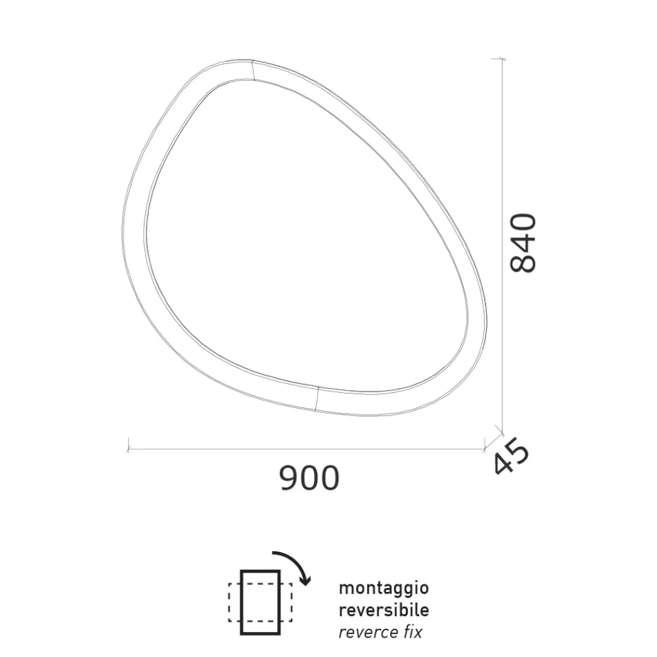 Espejo de forma irregular con retroiluminación fabricado en Italia - Ride Viadurini