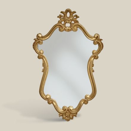 Espejo de forma de lujo con marco de pan de oro Made in Italy - Precious Viadurini