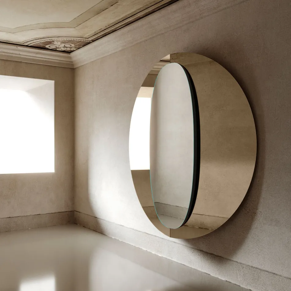 Espejo de madera de doble panel con diseño moderno Bristol, fabricado en Italia. Viadurini