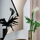 Espejo compuesto por 3 placas superpuestas, 2 de bronce y 1 ahumada - Armida Viadurini