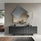 Espejo compuesto por 3 placas superpuestas, 2 de bronce y 1 ahumada - Armida Viadurini